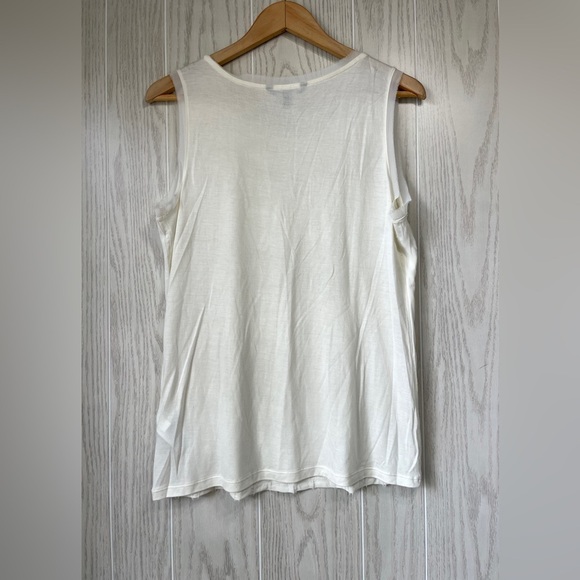 Banana Republic Unfinished Chiffon Sleeveless Top Ivory Size Medium LNC - Picture 3 of 3